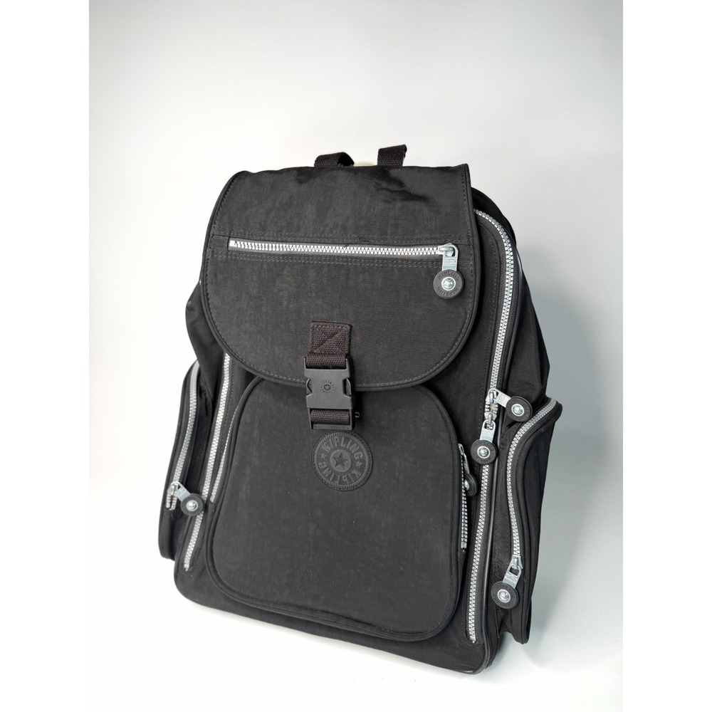 Kipling Rolling Backpack Black Nylon Laptop Carry-On Wheeled